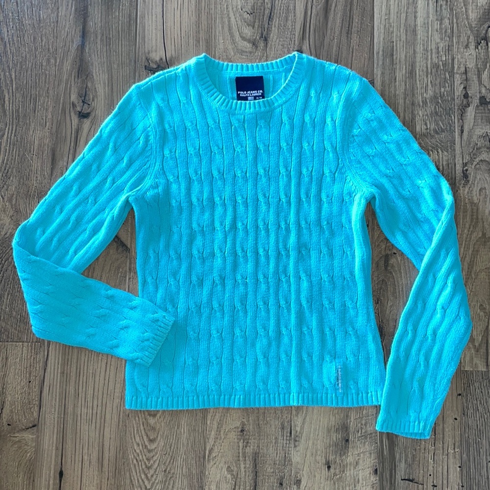 Polo Jeans Co. Ralph Lauren Turquoise Sweater Sz M